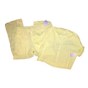 Stars Above Pajama Set Short Sleeve Top & Long Pants Yellow Women’s Size L NEW
